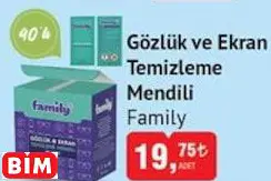 FAMİLY GÖZLÜK VE EKRAN TEMİZLEME MENDİLİ FAMİLY GÖZLÜK VE EKRAN TEMİZLEME MENDİLİ